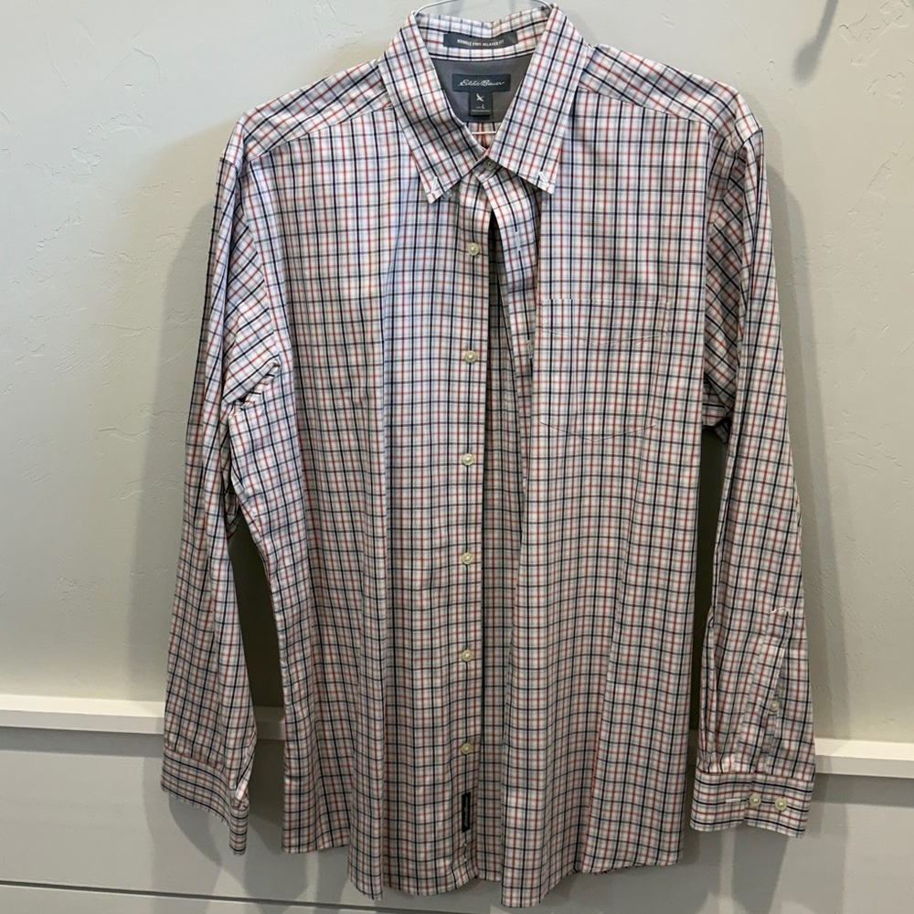 Eddie Bauer Multicolor Plaid Long Sleeve Shirt